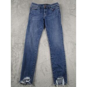 Abercrombie Fitch Jeans‎ Womens 4 Blue Denim Low Rise Ankle Pockets Frayed